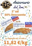2 estuches de langostino 28/35 50% descuento 