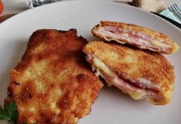 Mini cachopo de lomo, jamon serrano y queso 