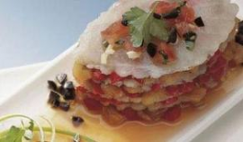 Milhojas de bacalao y patata