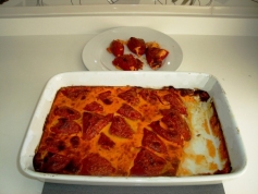 Pimientos rellenos de migas de bacalao al horno